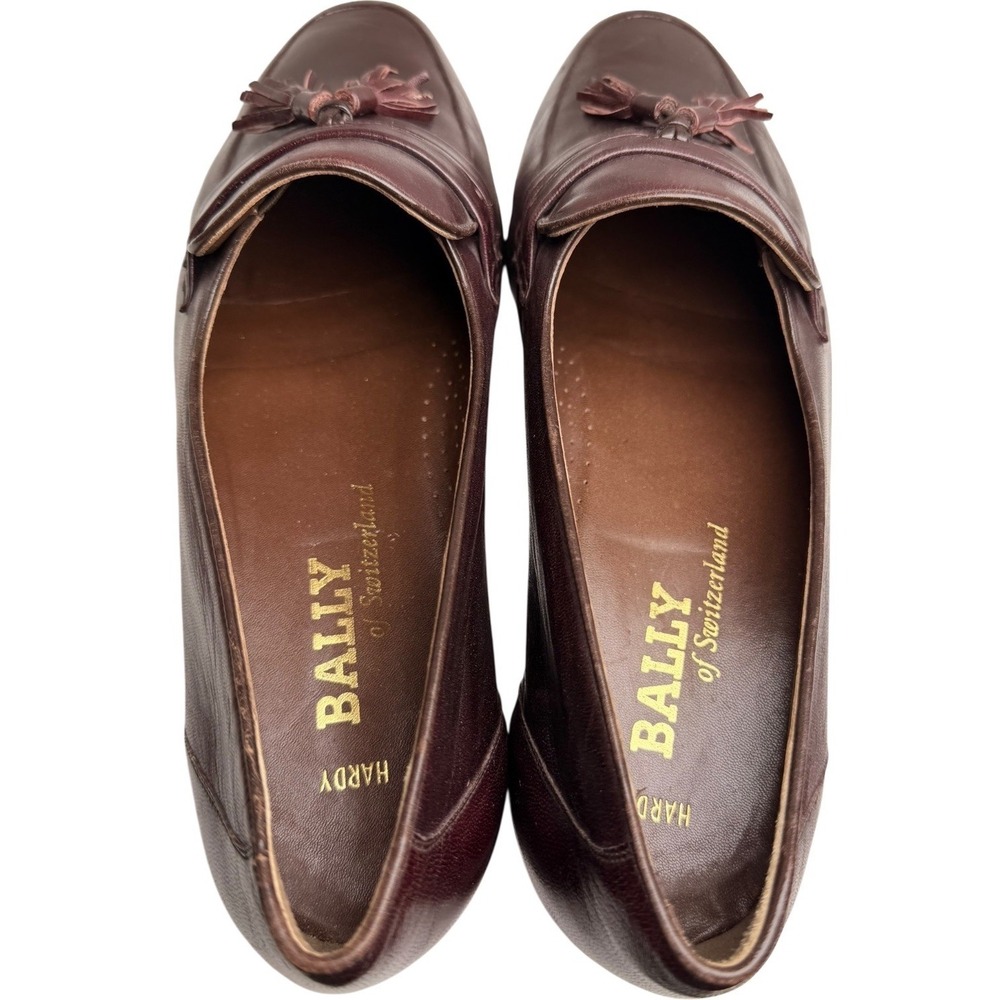 Bally Hardy Tassel Loafers Mens 11.5 D Oxblood Burgundy Leather‎ Nappa Flex - Picture 7 of 12